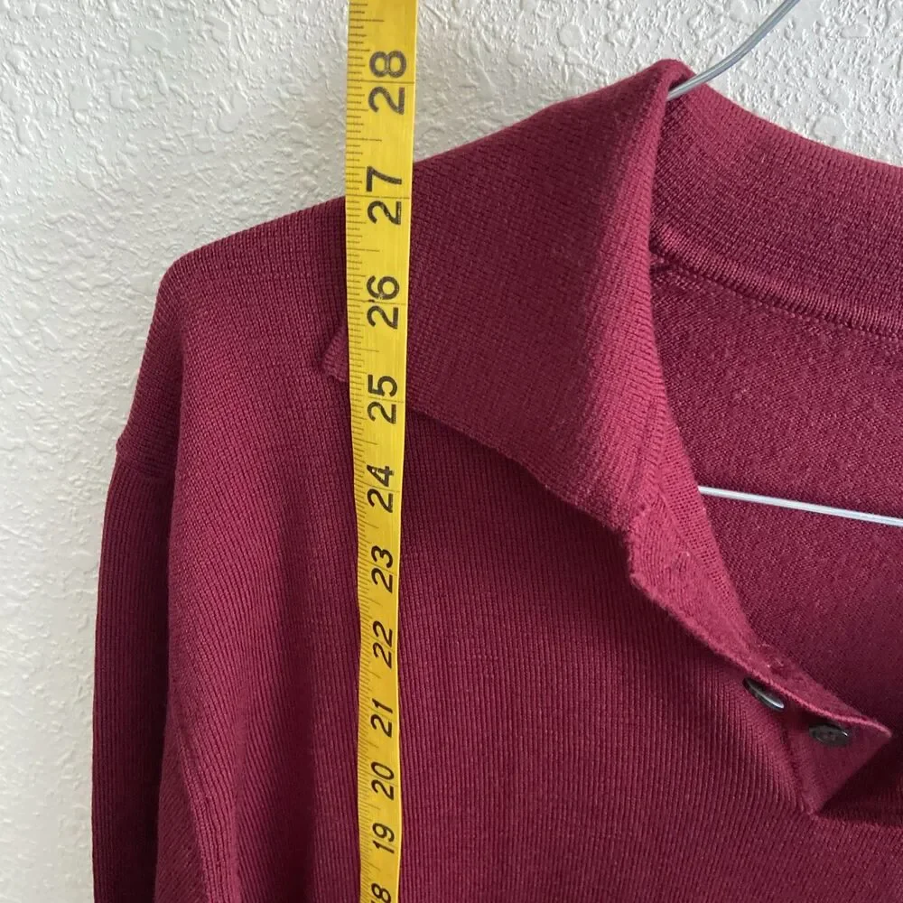 Setti Ponti Merino Wool Sweater Men's Large Made in Italy red